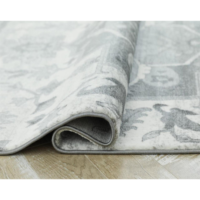 Tapis décoratif gris oriental Adagio, Rectangle 8 pi x 10 pi
