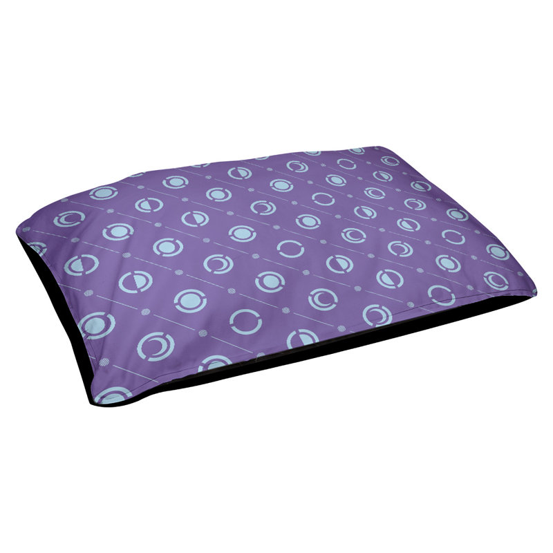 Coussin d’extérieur pour chien moon phases Chenault, Petit (l 28 po x P 6 po x H 18 po), Mauve / bleu sarcelle