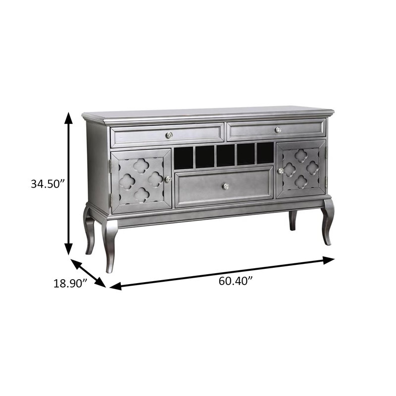 60.4"W Transitional Server, Gray