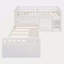 Lit mezzanine simple en L et lit plateforme simple avec 7 tiroirs et garde-corps complets en forme de L