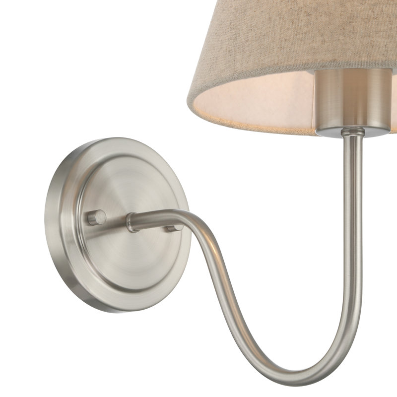 Beacon Brass Armed Wall Sconce, Brushed Nickel