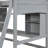 Twin Size Loft Bed With Storage Shelves, Desk And Ladder, Gray-1828780544