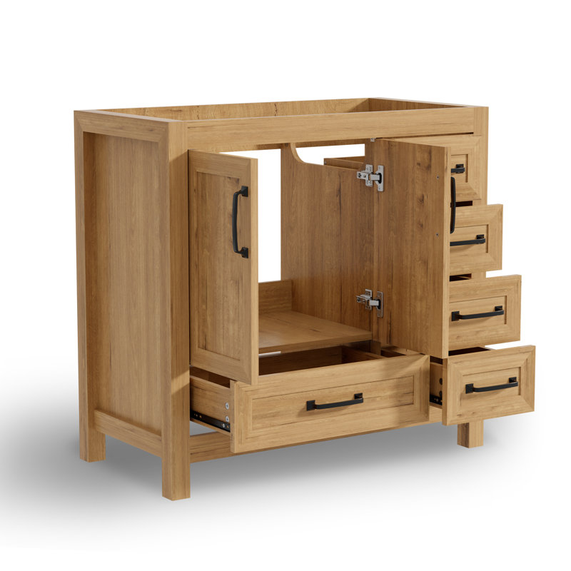 Base de meuble-lavabo simple 36 po seulement sans comptoir d'évier, Chêne