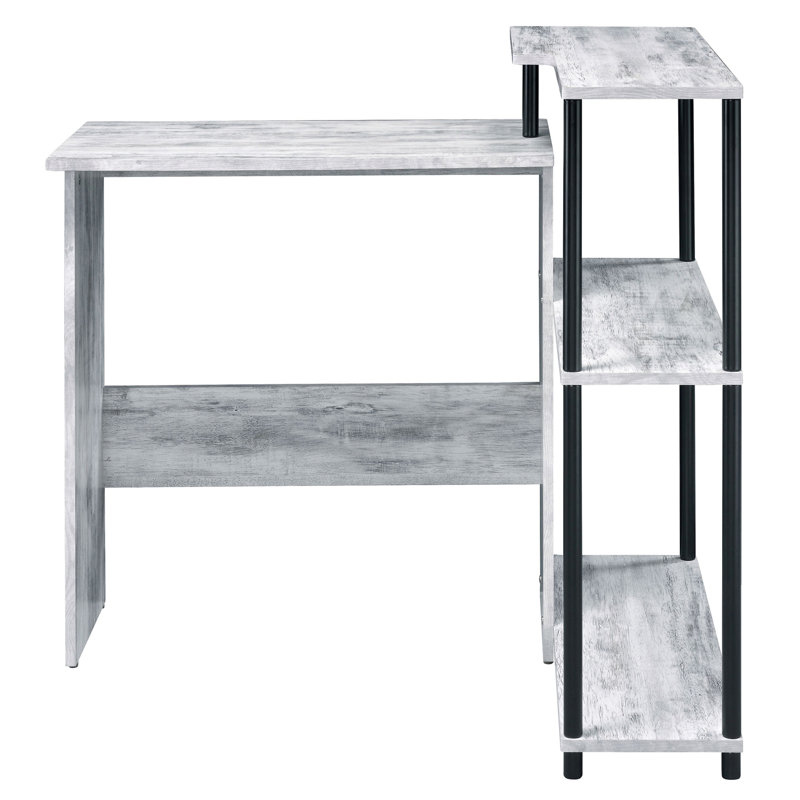 Writing Desk, White/Black, 34.5" H x 39.5" W x 32.5" D