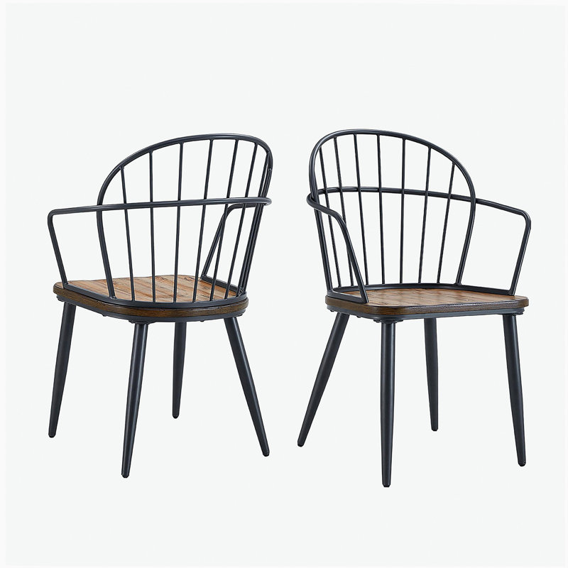 Ensemble de table et chaises de salle à manger d'intérieur avec pieds en métal (ensemble de 2 pièces)
