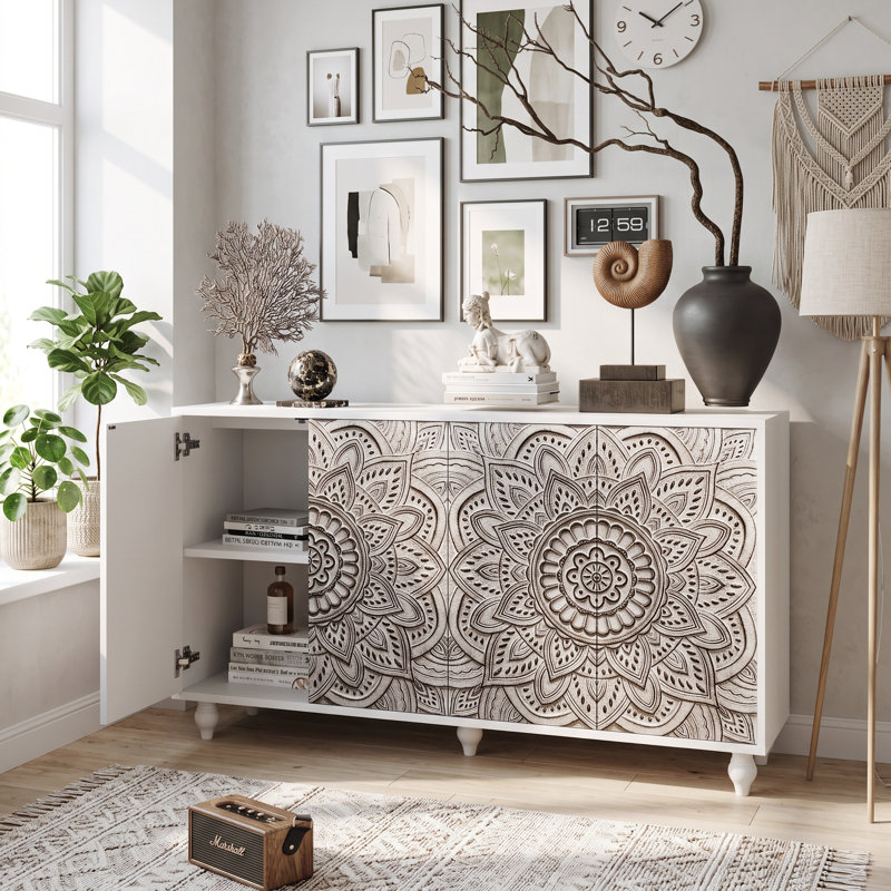 Buffet Bargamin Boho Mandala, Blanc