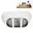 67" Streamline Soaking Freestanding Tub and Tray With Internal Drain-112235322