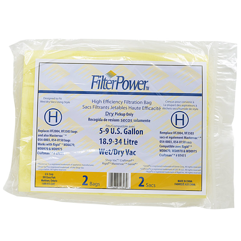 FilterPower Replacement High Efficiency Filtration Bag, 1" H x 9.5" W x 15" D