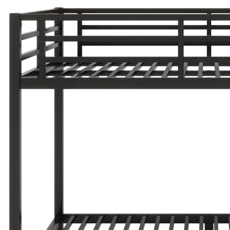 Metal Bunk Bed For Teens And Adults,Space-Saving, Full over Full, Black