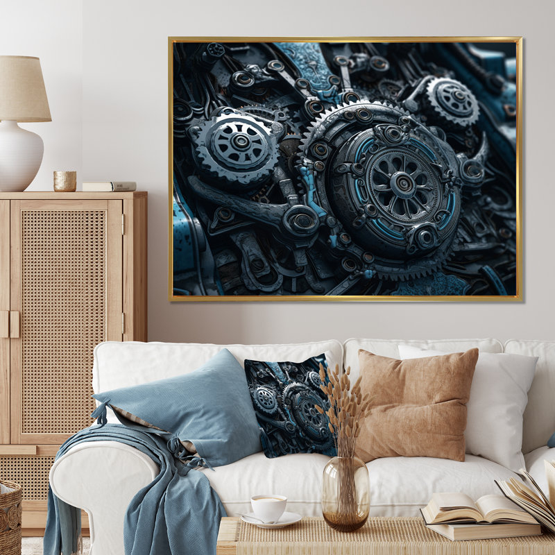 «Futuristic Minimalisme Awakening Technology I», art mural moderne sur toile géométrique, H 30 po x l 40 po x P 1,5 po