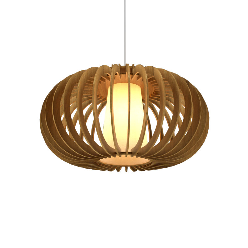 Louro Freijo Globe Pendant Light with MDF Frame