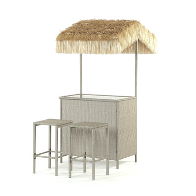 Rattan Tiki Bar Set