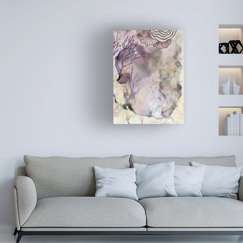 Art mural sur toile tendue - "Crystalline C Courants" par Amy Tieman pour décoration de salon, de chambre à coucher ou de bureau - 18 x 24