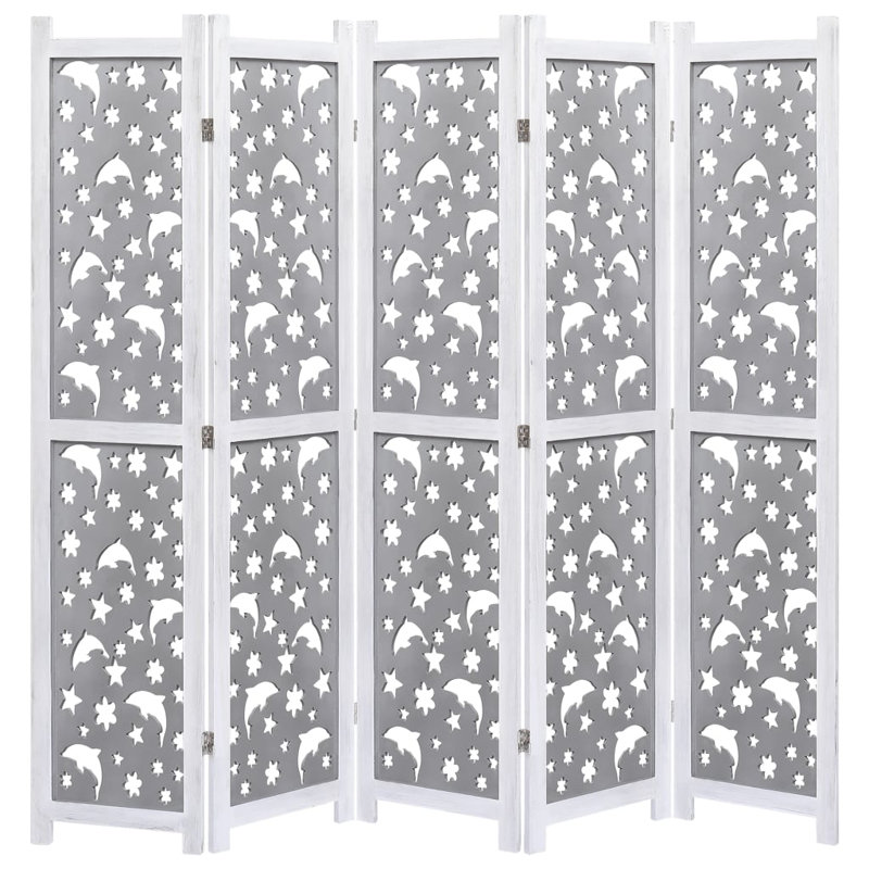 Room Divider Folding Privacy Screen for Room Separation Solid Wood, 5