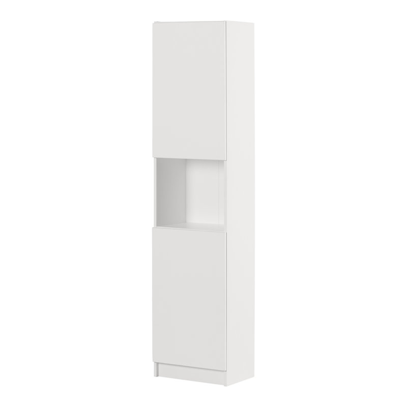 Liora Narrow 2-Door Narrow Bookcase, Pure White
