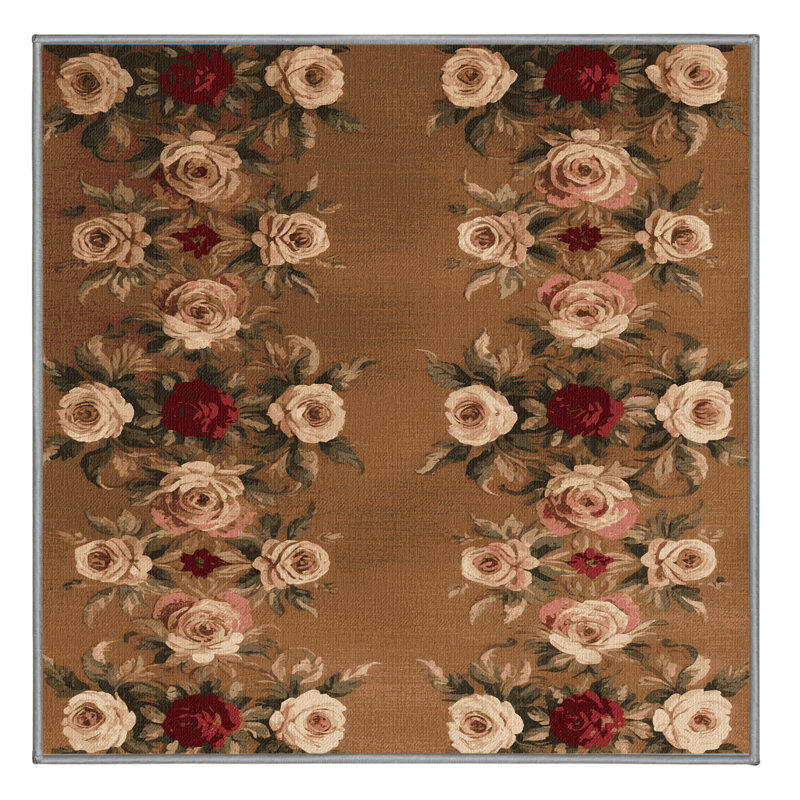 Tapis brun français lavable à la machine, Carré 4 pi