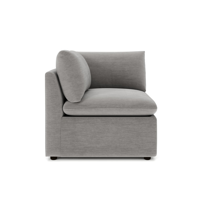 Fauteuil modulaire rembourré Kallie faisant face à la gauche, Velours patiné Evan