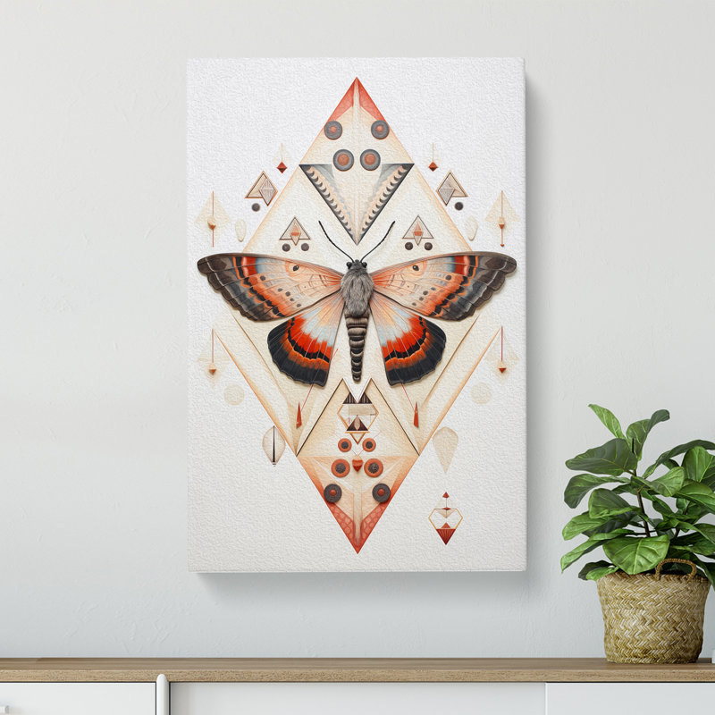 Moth Geometric - No Frame Print, 76cm H x 50cm W x 3cm D