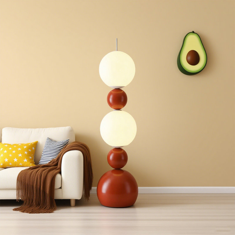 Lampe sur pied en fer forgé et acrylique de style nordique, Rouge