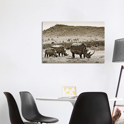 Peaceful Rhinos 1 Piece Wrapped Canvas Wall Art