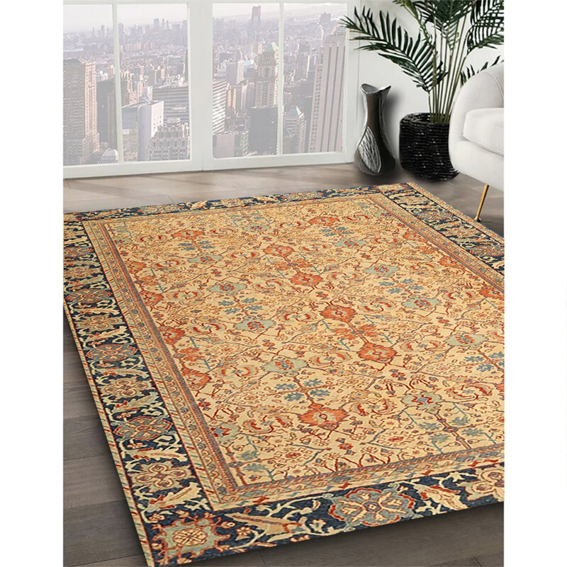 Tapis oriental tissé à la machine Chedo, Rond 7 pi