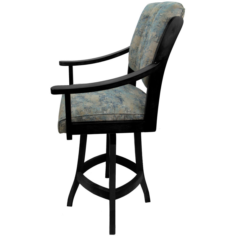 Tabouret de comptoir pivotant Valine, Noir, Tabouret de comptoir (siège d'une hauteur de 26 p
