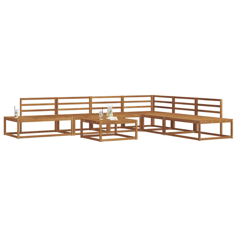  Outdoor Sofa Set 7 Piece Natural Solid Acacia Wood