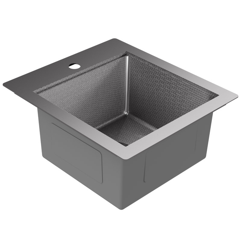 Karran Matrix 17" Top Mount Workstation 16 Gauge Single Bowl Stainless Steel Sink with Accessories