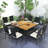 Tomicko 8 - Person Acacia Wicker Patio Dining Set with Rectangular Table , Cushions Included