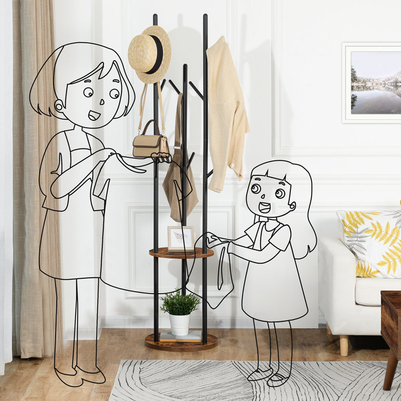 Freestanding 7 - Hook Coat Rack