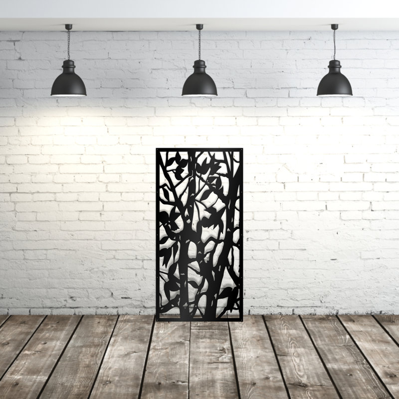 Panneau d'intimité en aluminium Birch Garden découpé au laser - Art mural extérieur thermolaqué en métal, L 24 po x H 24 po