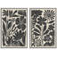 Abstrait botanique, "Boho, art floral noir et beige, images murales abstraites de style Mid-Century, impression sur toile encadrée, 2 pièces"-91069173-91069175