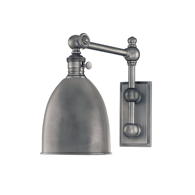 Lampe avec bras pivotant Monroe, Nickel antique