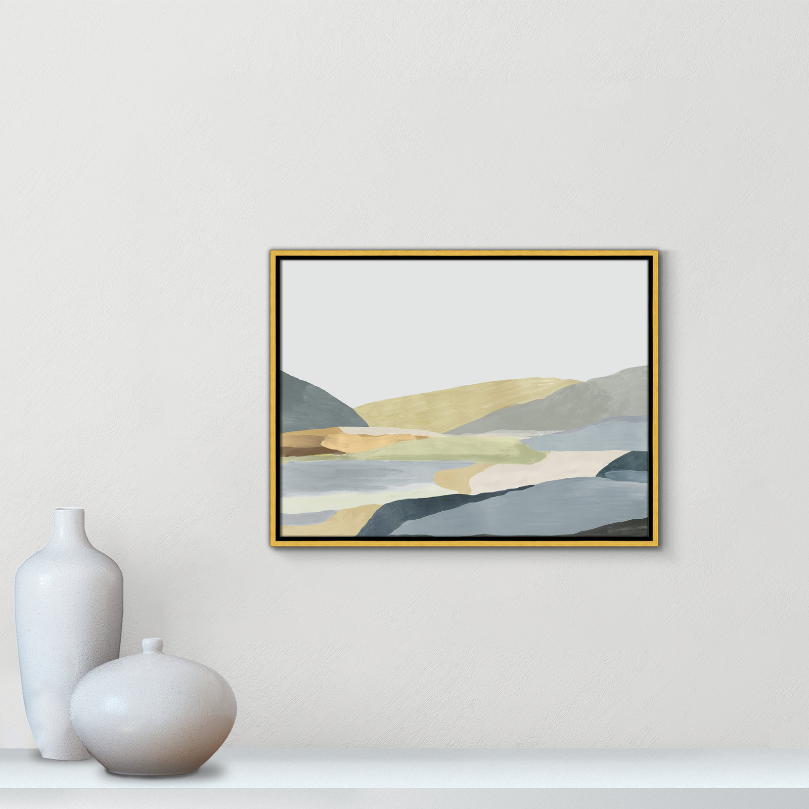Blair "Warm Hills II" Painting, 19.5" H x 25.5" W x 2" D, Gold Canvas