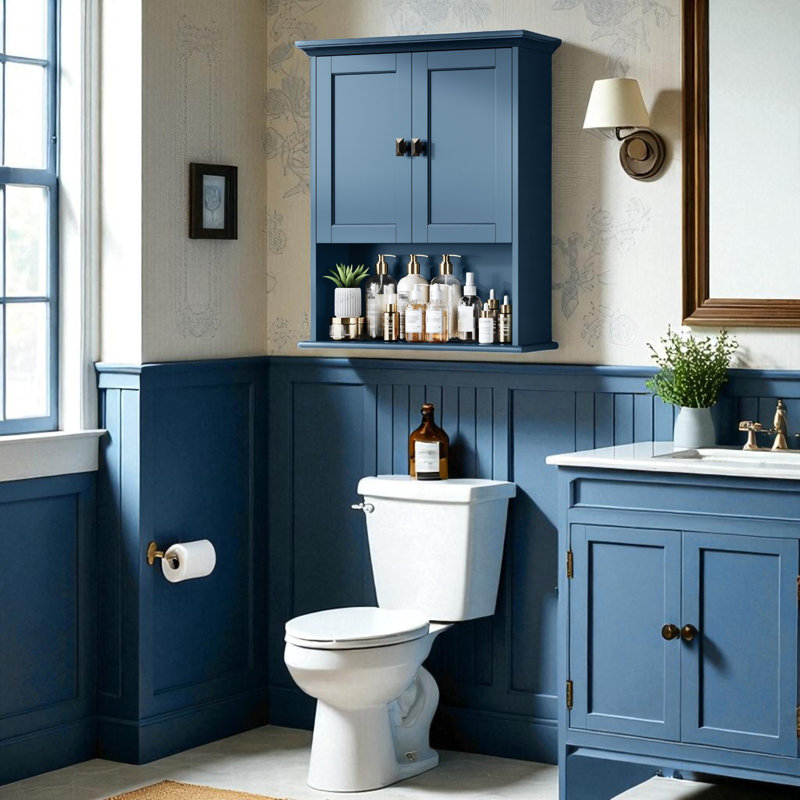 Rangement mural Winland requis au-dessus de la toilette, Bleu outremer