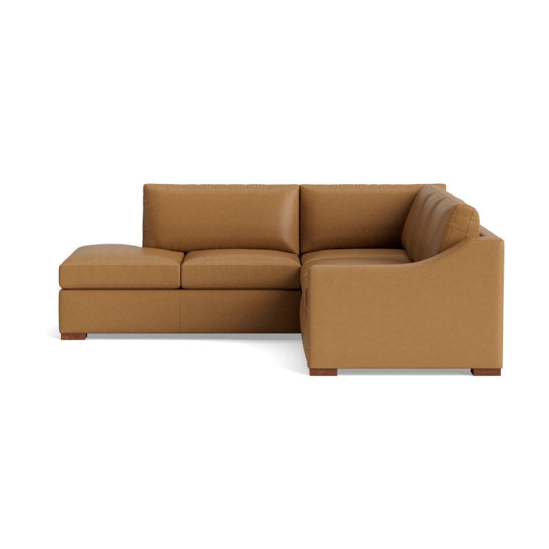 Lucca Leather Sectional, Left Hand Facing, Bison Butterscotch Top Grain Leather