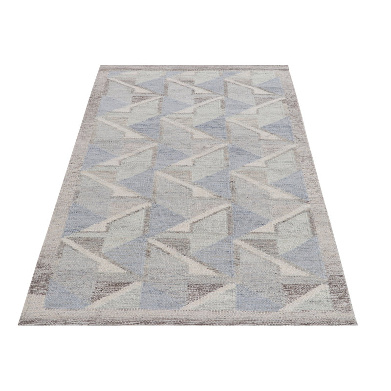 Scandinavian Wool Geometric Area Rug, Rectangle 10' x 14'