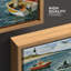 «Retro Coastal Fishing Scene with People», reproduction d'art sur toile encadrée dans la chambre principale-128129146-128129144