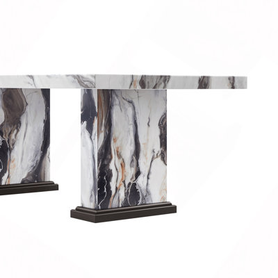 Table de salle à manger en faux marbre