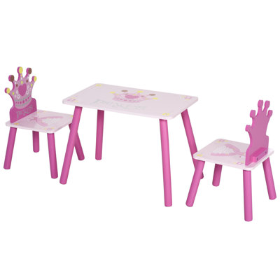 Raine Kids 3 Piece Rectangular Play Or Activity Table and Chair Set
