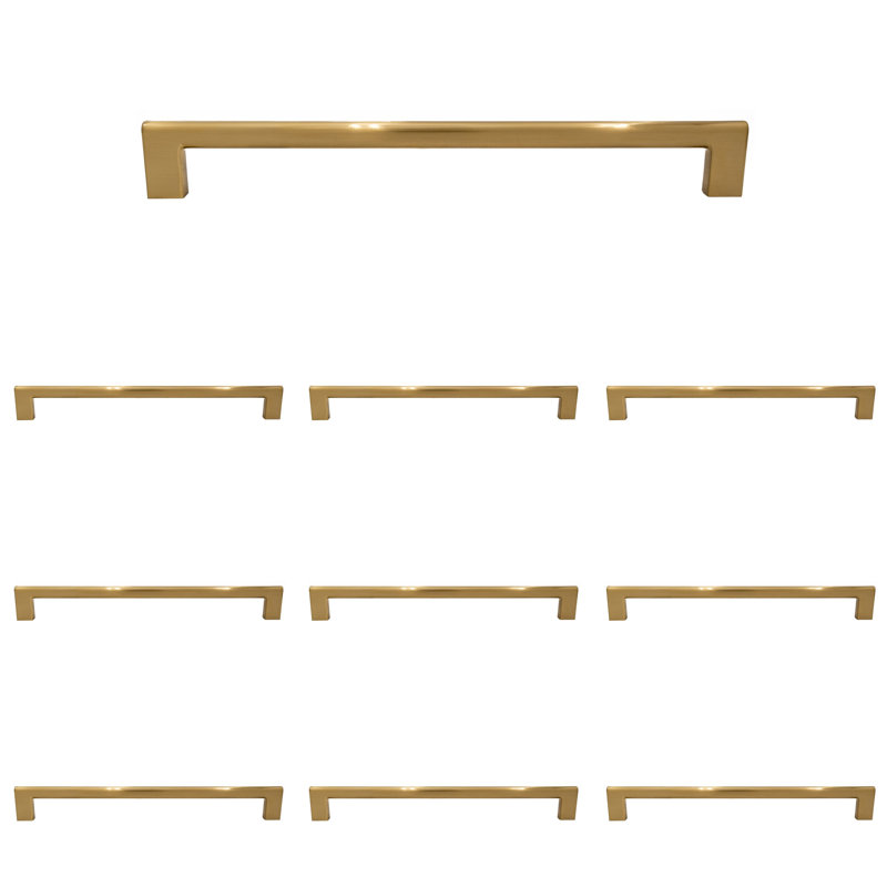 Vail 10" Satin Brass Bar Pull Multipack, Satin Brass, 10"