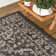 Massimo Bohemian Medallion Textured Weave Black/Gray Indoor/Outdoor Rug
