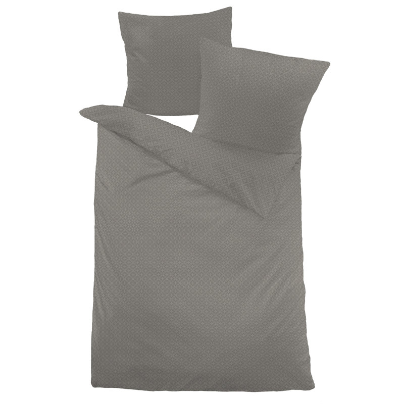 Domenic Damask Duvet Cover Set with Pillowcases, Taupe, 155 x 220 cm - 1 Pillowcase (80 x 80 cm)
