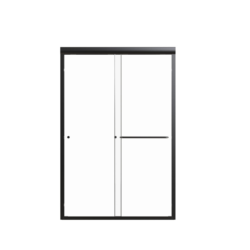 44"-48"W*72" H Semi-Frameless Double Sliding Shower Door, Bypass Shower Door, 1/4" (6Mm) Thick SGCC Tempered Glass Door