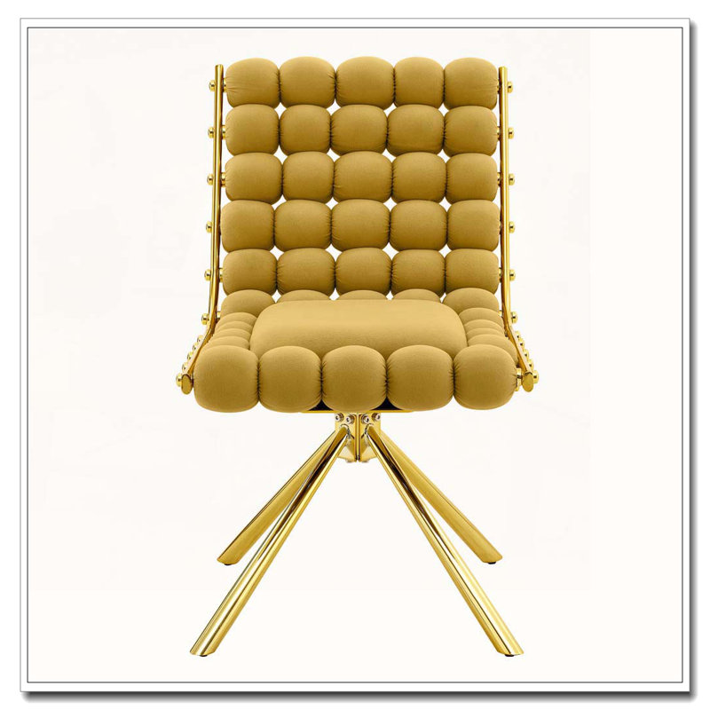 Chaises de salle à manger en velours avec pieds, chaises d'appoint rembourrées modernes pour la salle à manger et la cuisine