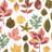 MARTHA STEWART Autumn Harvest Falling Leaves Kitchen Towel 3-Pack Set, 100% Cotton with Absorbent Terrycloth, Decorative Kitchen Towels, Tan/Red/Green, 16"x28"