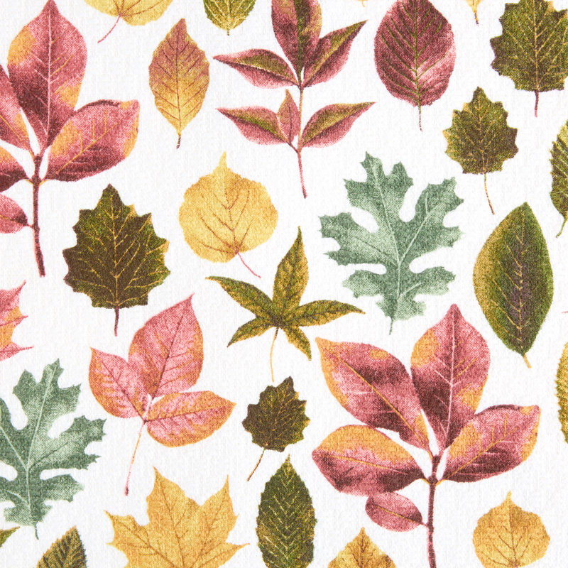 Autumn Harvest Falling Leaves Cotton Kitchen Towel Set