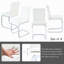 Ensemble de 4 chaises de salle à manger modernes, cuir blanc Pu, chaises de restaurant-129885087-129885088