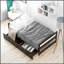 Lit plateforme robuste en pin et en panneau de fibres à densité moyenne pour une stabilité inébranlable et un décor de chambre à coucher élégant-756872148
