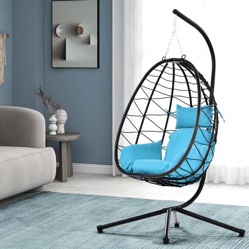 Egg Chair With Stand For Indoor & Outdoor: Handmade, Water , Balcony Stand: Filled, Modern, Bedroom, Patio, Poolside